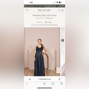 Revelry Black Maternity Skye Satin dress